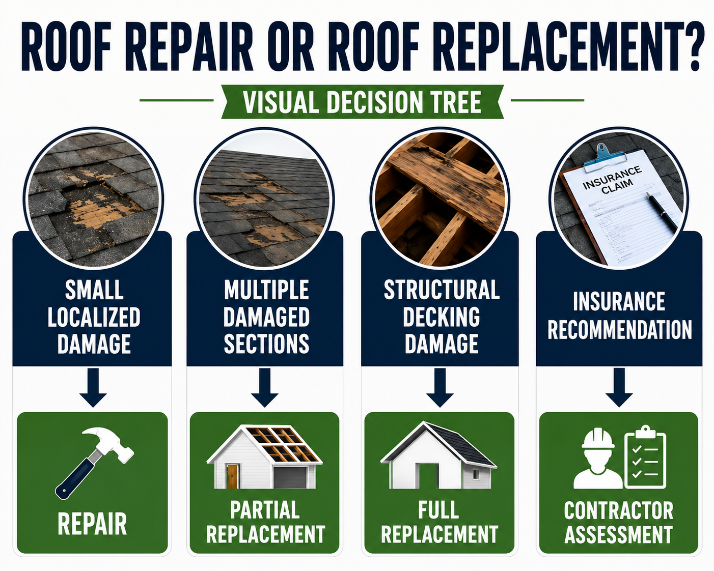 Visual Decision Tree for Roof Repair or Roof Replacement