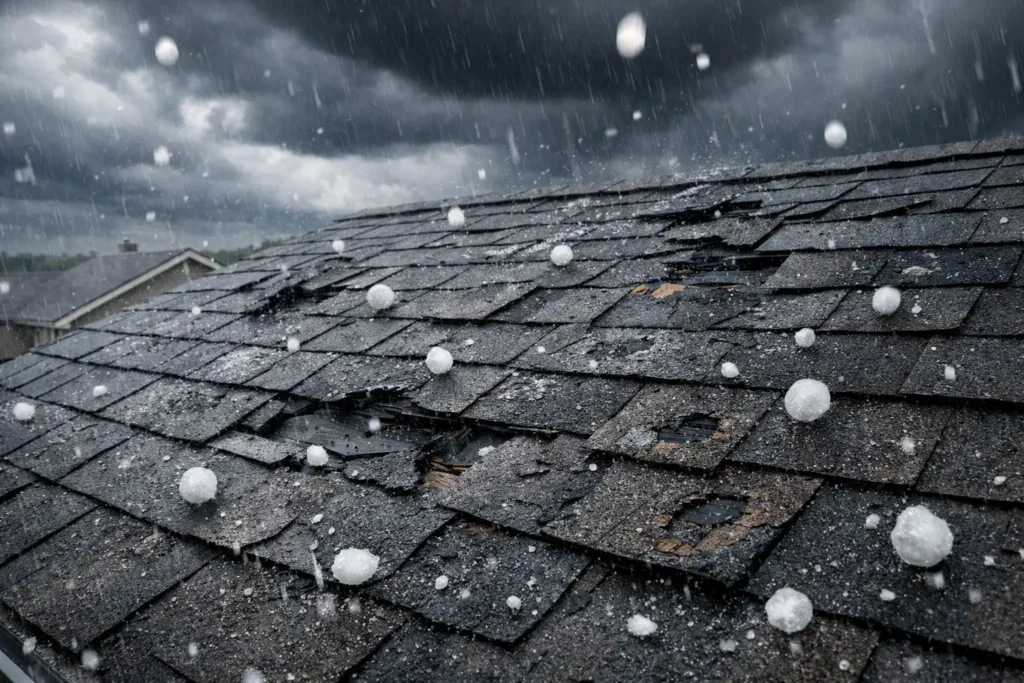 Hailstorm on Asphalt Shingle Roofs
